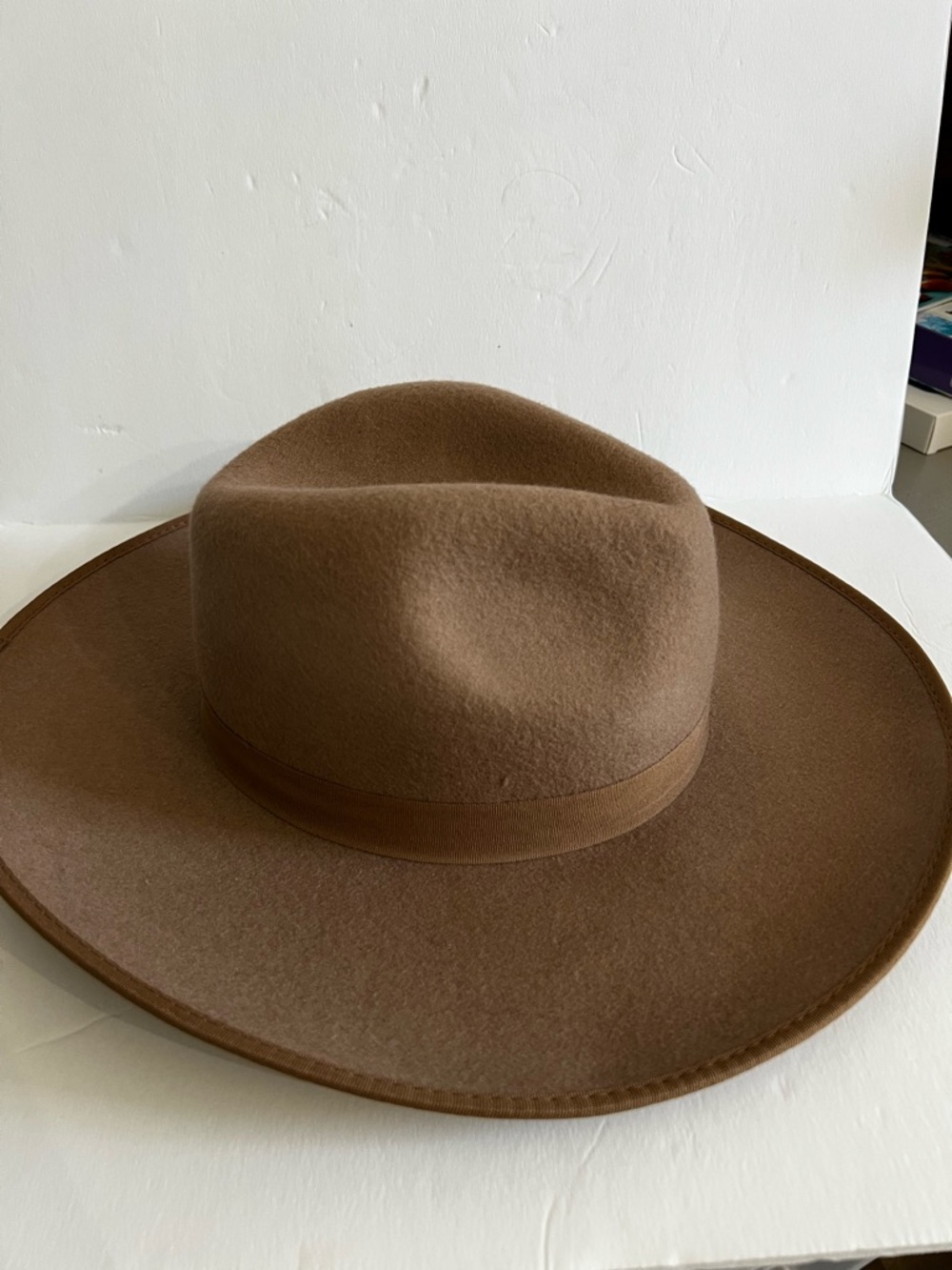 a new day Wide Brim Wool Fedora Hat in Brown